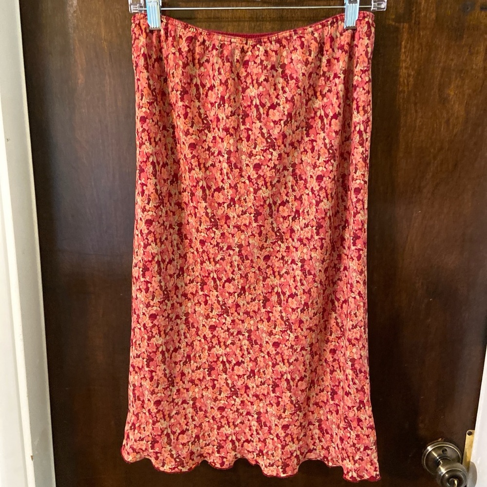 vintage floral midi skirt